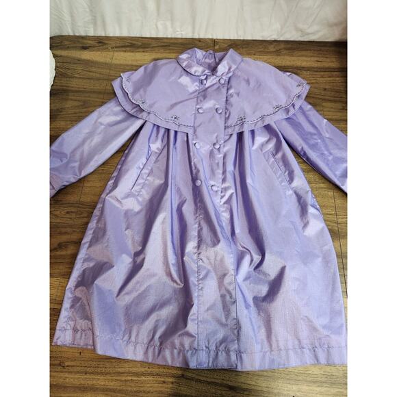 Childrens Vintage Rothschild Purple Coat Flowers Size 6X